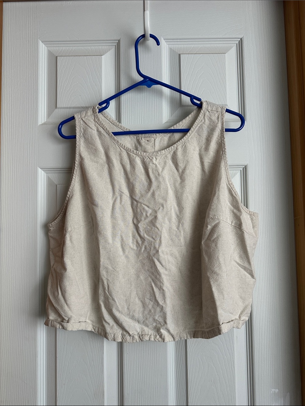 Linen blend crop top